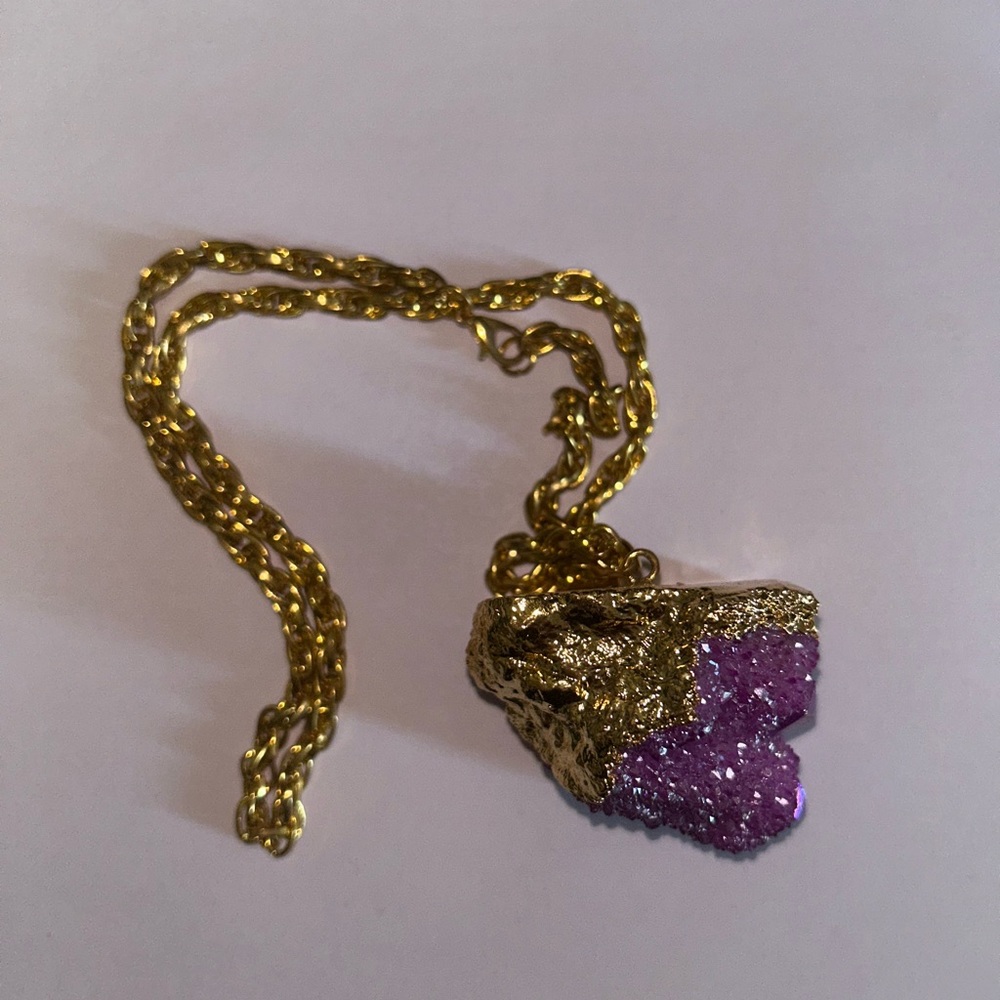 NIB Crystal Cactus Audrey Kitching Amethyst  Necklace